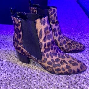 Cheetah print booties